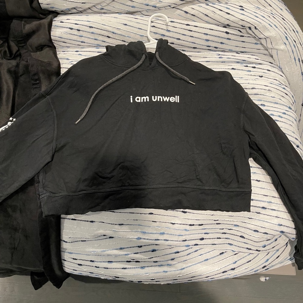 I am unwell cropped hoodie